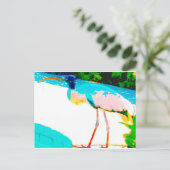 Carte Postale Thème graphique de cigogne tropicale (Debout devant)