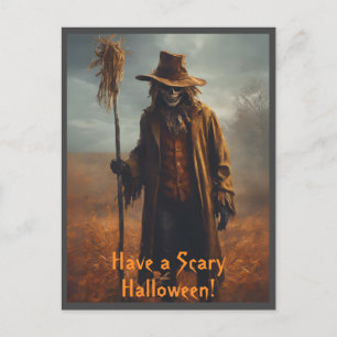 Carte Postale Thème Halloween - Effrayant Scarecrow