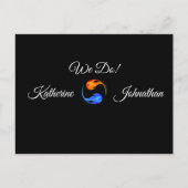 Carte Postale Thème Mariage à flamme jumelle - RSVP-Black- (Devant)