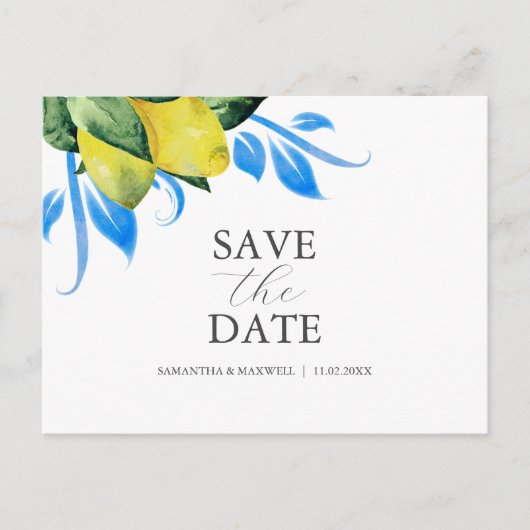 Carte Postale Thème Mariage Alfresco Enregistrer La Date (Devant)