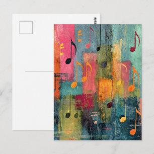 Carte Postale Thème Musical Art Abstrait
