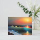 Carte Postale Thème Océan et coucher de soleil (Debout devant)