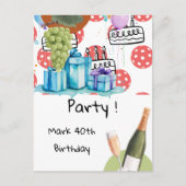 Carte Postale Thème pickleball pour fête d'anniversaire (Devant)