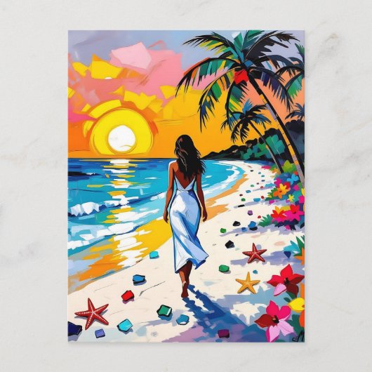 Carte Postale Thème tropical : garder le contact (Devant)