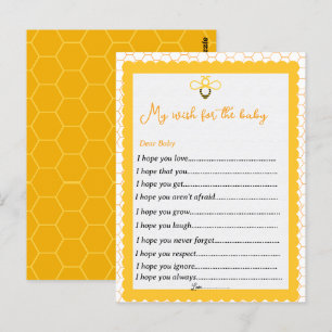 Carte Postale Thèmes de fête de révélation du sexe de l'abeille