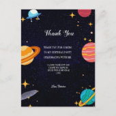 Carte Postale Thèmes d'espace pour fête d'anniversaire (Devant)