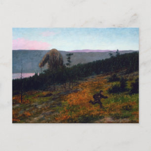 Carte Postale Theodor Kittelsen Le Lad des cendres et le Troll