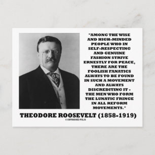 Carte Postale Theodore Roosevelt Fanatics Citation lunatique Fri