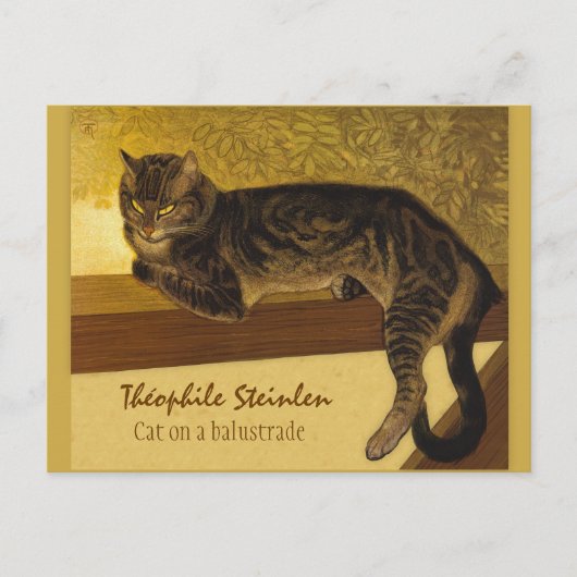 Carte Postale Théophile Steinlen Chat sur une balustrade 1909 (Devant)