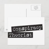 Carte Postale THÉORICIEN de conspiration (Devant / Derrière)