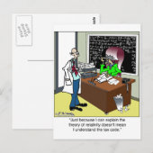 Carte Postale Théorie de la relativité et code fiscal (Devant / Derrière)