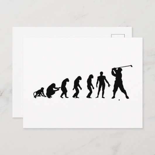 Carte Postale Théorie de l'évolution du golf (Devant / Derrière)