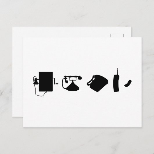 Carte Postale Théorie de l'évolution technologique du téléphone (Devant / Derrière)