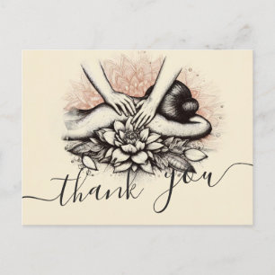 Carte Postale Thérapie de Massage Mains de Guérison Énergie Spa 