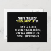 Carte postale Thesaurus Club (Devant / Derrière)