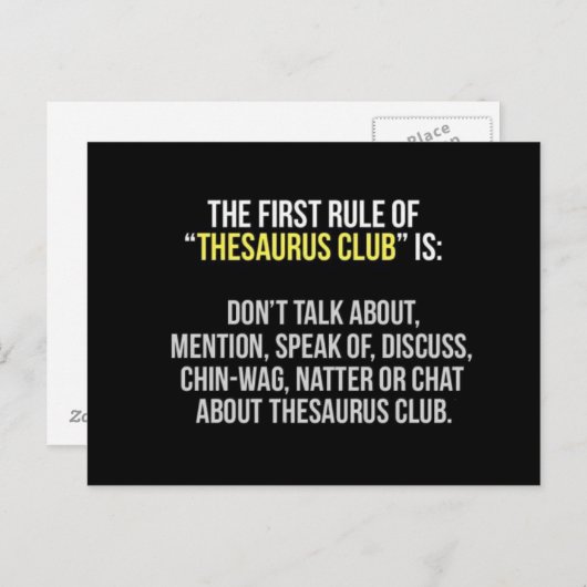 Carte postale Thesaurus Club (Devant / Derrière)