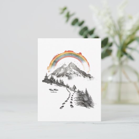 Carte Postale They/Them Trailblazer – LGBTQ Pride Camping Art, (Debout devant)