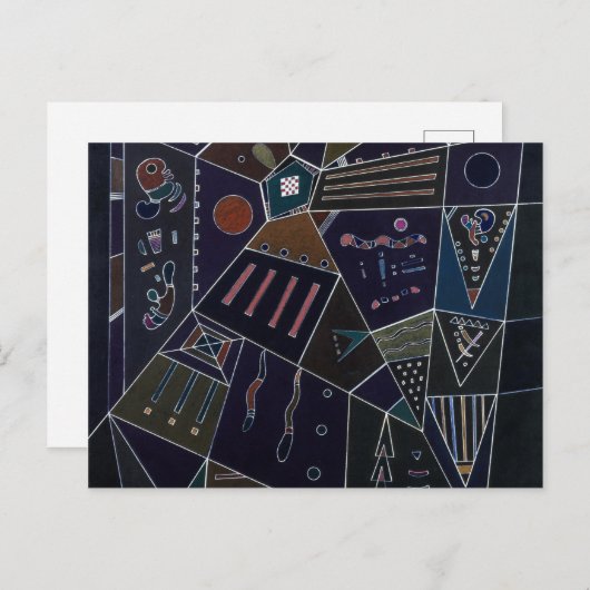 Carte Postale Thin Threads, 1943 par Wassily Kandinsky (Devant / Derrière)