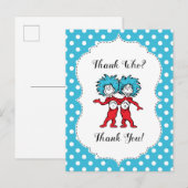 Carte Postale Thing One Thing Two | Jumeaux Baby Shower Merci (Devant / Derrière)