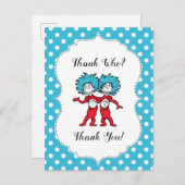 Carte Postale Thing One Thing Two | Jumeaux Remerciements pour B (Devant / Derrière)