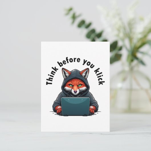 Carte Postale Think before you click - Cyber Security (Debout devant)