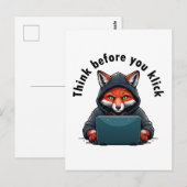 Carte Postale Think before you click - Cyber Security (Devant / Derrière)