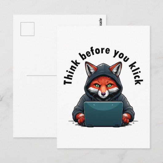 Carte Postale Think before you click - Cyber Security (Devant / Derrière)