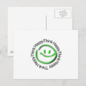 Carte Postale Think Happy (édition verte néon) (Devant / Derrière)
