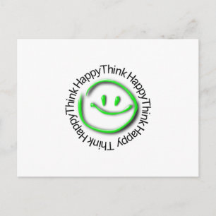 Carte Postale Think Happy (édition verte néon)