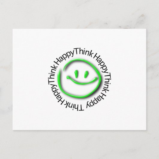 Carte Postale Think Happy (édition verte néon) (Devant)