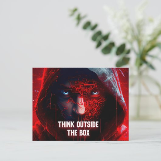 Carte Postale think outside the box (Debout devant)