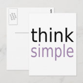 Carte Postale Think Simple (édition violette) (Devant / Derrière)