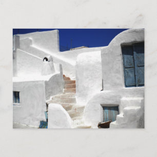 Carte Postale Thirasia maison île Grèce au-dessus de Santorin