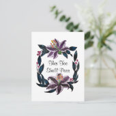 Carte Postale "This Too Shop Pass" Aquarelle Lily Wreath (Debout devant)