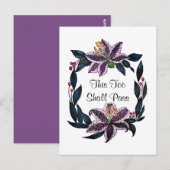 Carte Postale "This Too Shop Pass" Aquarelle Lily Wreath (Devant / Derrière)