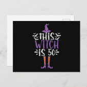 Carte Postale This Witch is 50th Funny Spooky Halloween Birthday (Devant / Derrière)