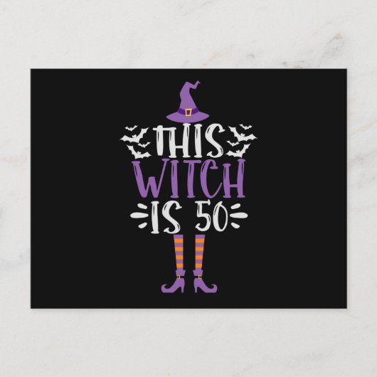 Carte Postale This Witch is 50th Funny Spooky Halloween Birthday (Devant)