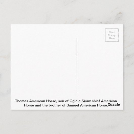 Carte Postale Thomas American Horse (Dos)
