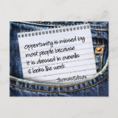 Carte Postale Thomas Edison Citation Inspirationnelle "Opportuni (Devant)