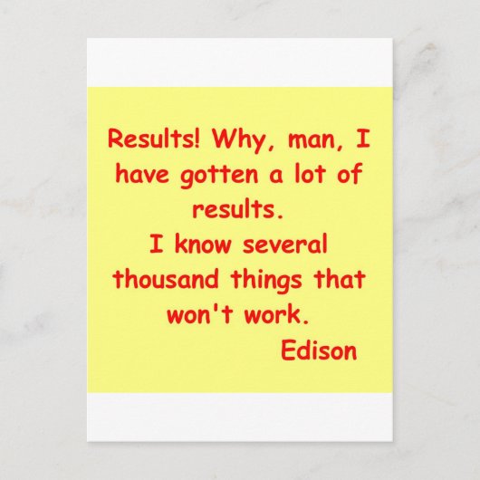 Carte Postale Thomas Edison cite (Devant)