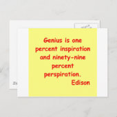 Carte Postale Thomas Edison cite (Devant / Derrière)