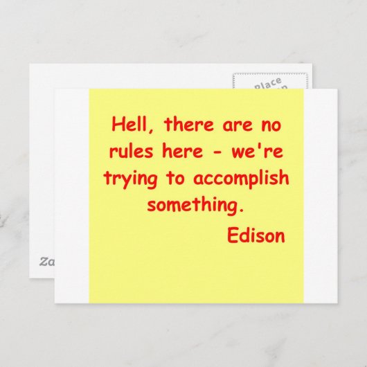 Carte Postale Thomas Edison cite (Devant / Derrière)