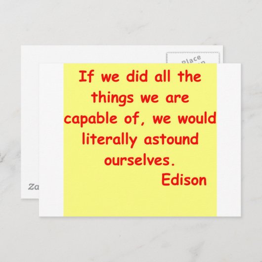 Carte Postale Thomas Edison cite (Devant / Derrière)