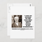 Carte Postale Thomas Edison La Réussite N'A Jamais Eu De Salle D (Devant / Derrière)