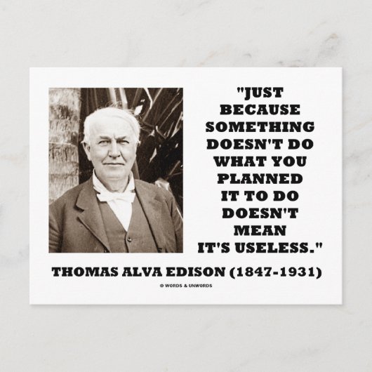 Carte Postale Thomas Edison ne veut pas dire que sa citation est (Devant)