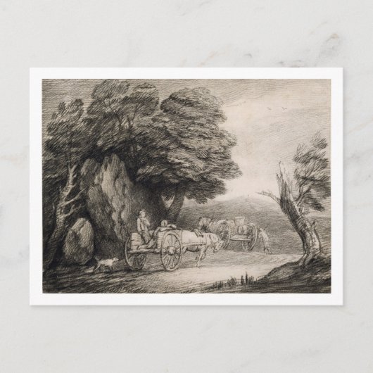 Carte Postale Thomas Gainsborough | Paysage en bois avec charret (Devant)