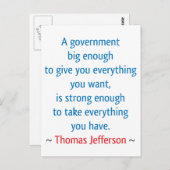 Carte Postale Thomas Jefferson #1 (Devant / Derrière)