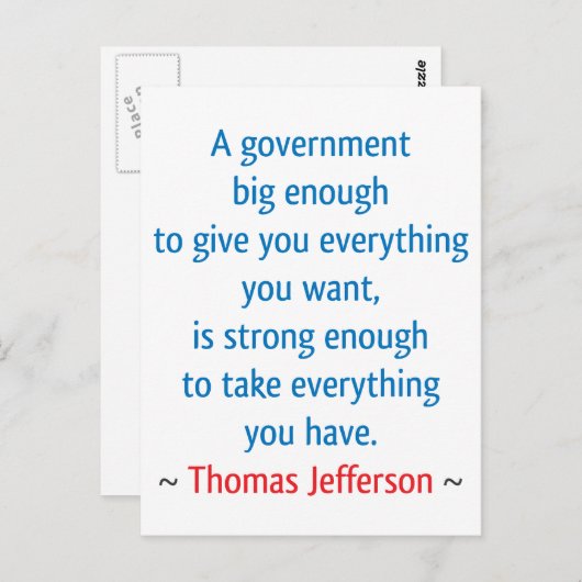 Carte Postale Thomas Jefferson #1 (Devant / Derrière)