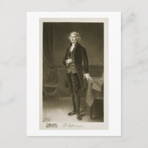 Carte Postale Thomas Jefferson, 3e président des États-Unis