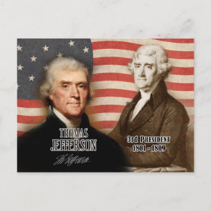 Carte Postale Thomas Jefferson - 3e président des États-Unis
